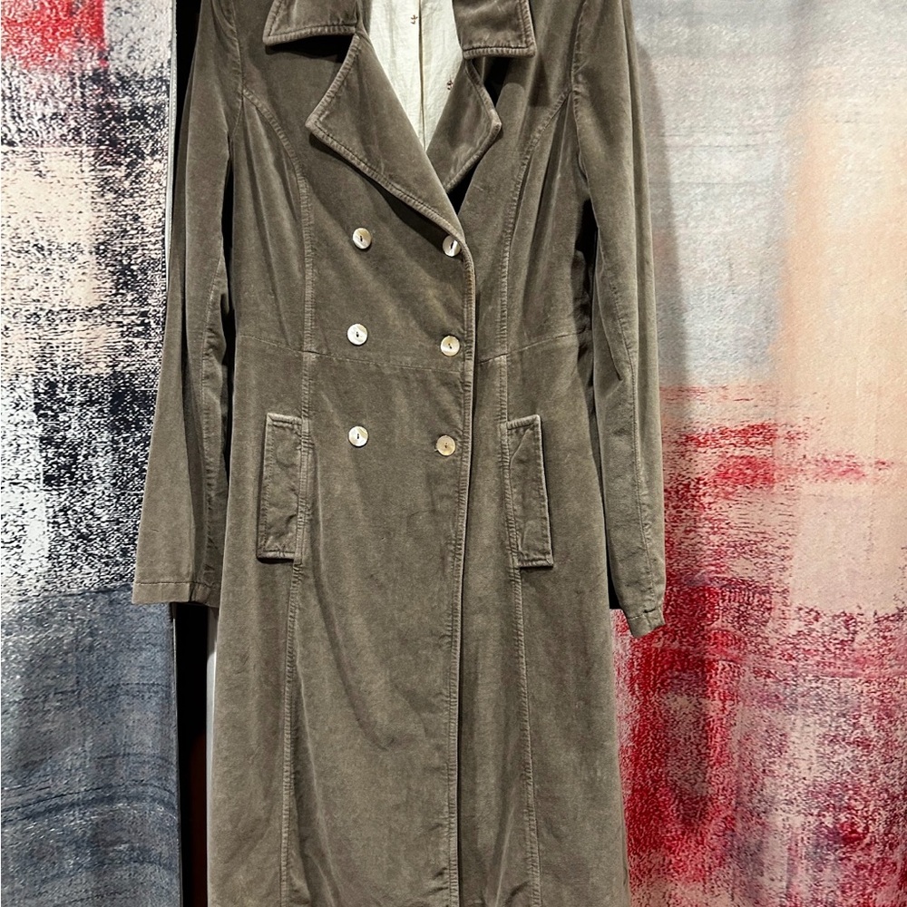 Double-Breasted Womens Olive Green Coat